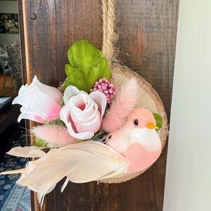 Handmade Decorative Floral Bird Ornaments / Wall Decor. Set of 4